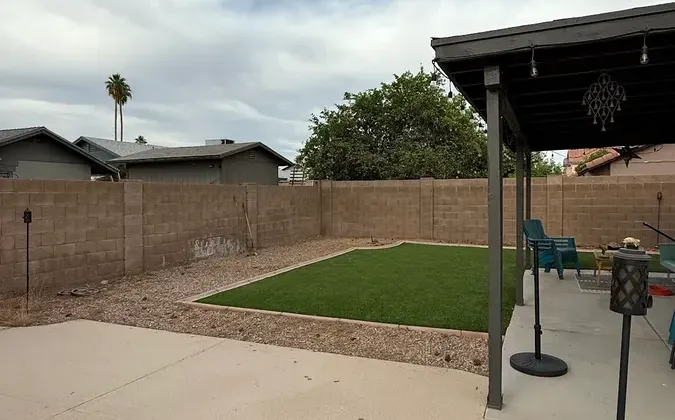 Cleared Phoenix backyard ready for replacement tree planting